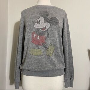 Disney Heather Gray Mickey Sweatshirt M Medium